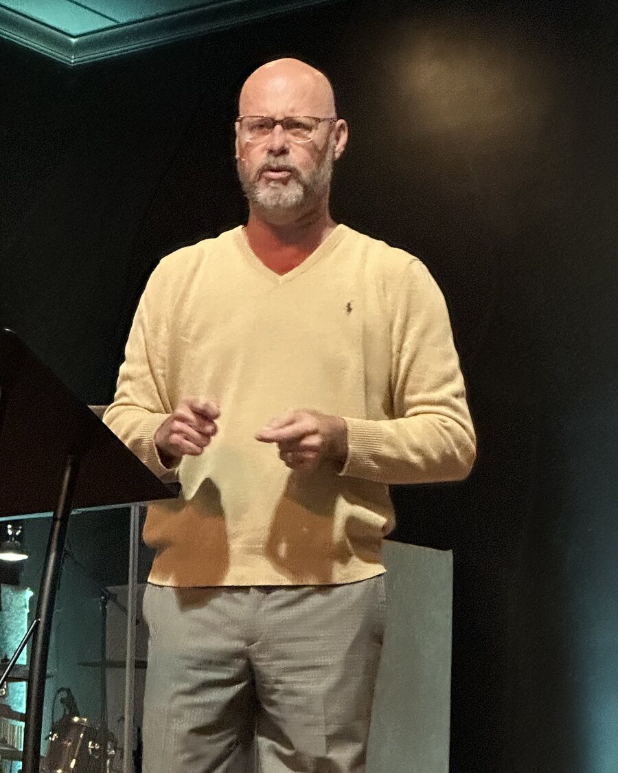 Rev. Joe Cook preaching at Hope Church in Broken Arrow, Oklahoma
